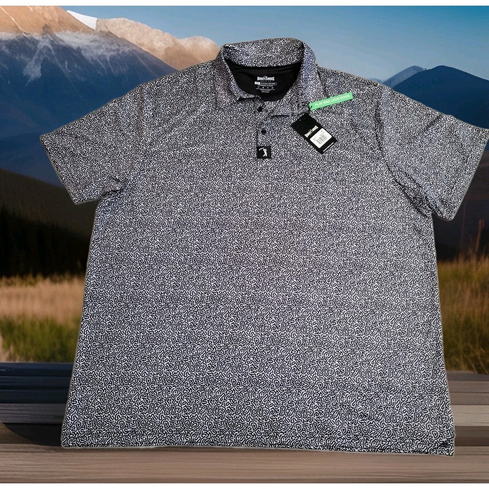⛳NWT Bogey Bros Co Golf Polo Mens 3XL Hidden Words Performance 4-Way Stretch